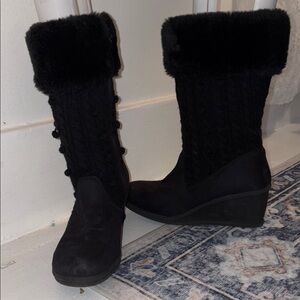 Women's Black Fur-Lined Boots
